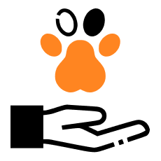 Services icon with hand and paw