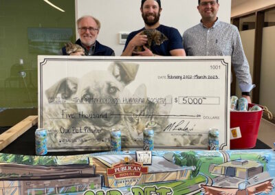 Publican House Brewery Our Pet Pilsner donation cheque for $5,000