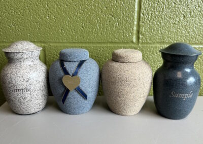 Samples of 4 pet cremation urns