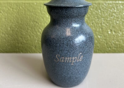 Sample of blue pet cremation urn